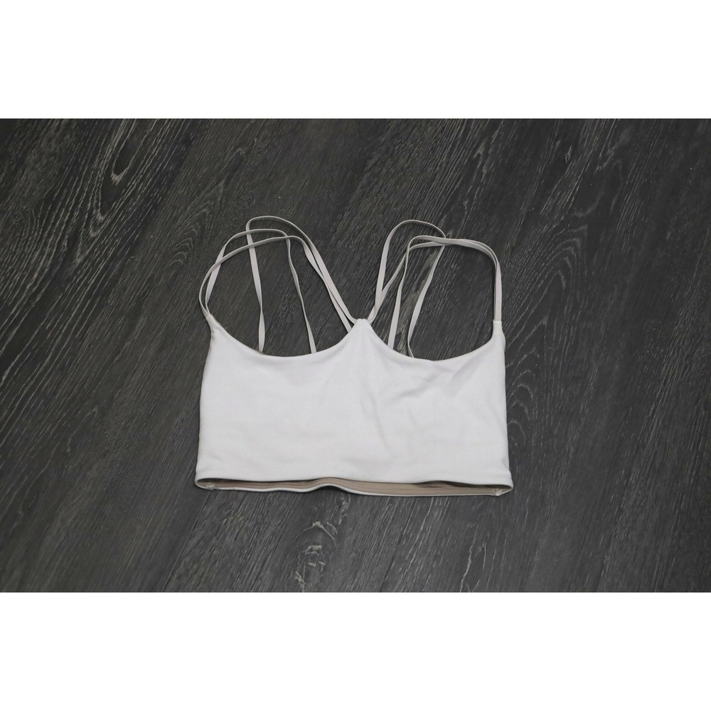 Lululemon Free‎ To Be Bra Wild White Strappy Back Yoga Sports Bra LW2DYQS Size 4